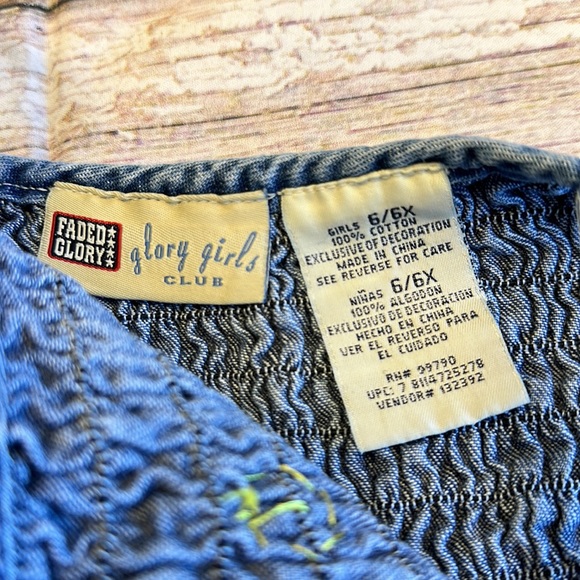 Faded Glory • Glory Girls • Denim Embroidered Romper • Sz 6X - Picture 5 of 8